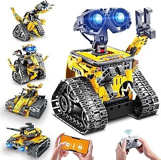 Robot Toys for Kids Building Set, 520 PCS App & Remote Control Robotics Kit 5-in-1 RC Wall Robot Engineer Tank Dinosaur Building Toys Gift for Kids 6 7 8 9 10 11 12+ Years Old Boys Girls