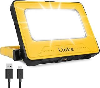 Rechargeable Work Light 80W, Super Bright Camping Lights with 10000mAh Battery Portable Floodlight with Magnetic, USB, Solar Emergency Led Lantern for Tent Car Repairing Hiking & Fishing