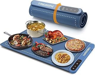 Food Warming Mat, Portable Food Warming Tray with 6 Timers and Temperature Settings, Roll Up Electric Food Warmer with Organizer Rope, Heat Warming Tray for Buffet, Party, Thawing