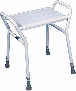 Aidapt Height Adjustable Shower and Bath Stool with Anti Slip Feet, Easy Clean Surface and Hand Grip to Aid Stability. For Users Who are Elderly, Disabled, Pregnant or Unsteady on their Feet