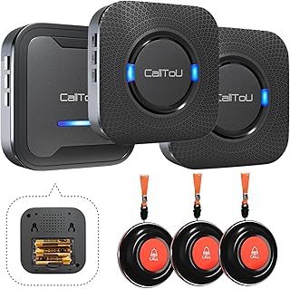 CallToU Wireless Personal Alarms for Elderly Caregiver Pager System with Elderly Alarm Call Button Panic Button Fall Alarm for Elderly Call Bell for Elderly Panic Alerts