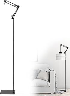 QWORK® Adjustable Reptile Heat Lamp Stand with Base, 60-140cm /27.5"-60", Metal Heat Lamp Holder Hanger, for Amphibians Snake Lizard Turtle Spider Fish Aquarium