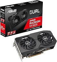 ASUS Dual AMD Radeon RX 6600 8GB GDDR6 Gaming Graphics Card (AMD RDNA 2, PCIe 4.0, 8GB GDDR6 memory, HDMI 2.1, DisplayPort 1.4a, Axial-tech fan design, 0dB technology)