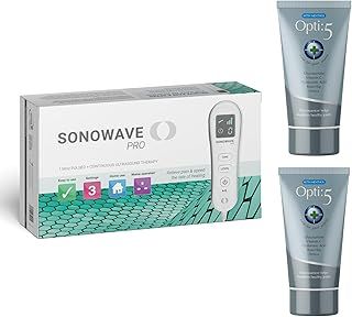 Snowden Sonowave Pro Portable Ultrasound Machine for Pain Relief + 2 Packs of Opti5 Gel 200ml Size Tube Therapeutic Ultrasound Therapy Machine for Physiotherapy, Relief from Lower Back Pain, Aches,