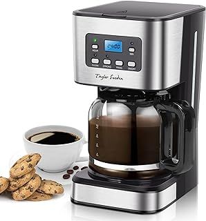 Taylor Swoden Filter Coffee Machine, Drip Coffee Maker with Programmable 24hr Timer, Keep Warm & Anti-Drip, Reusable Filter Fast Brewing - Darcy 950W 1.5 L Black Stainless Steel