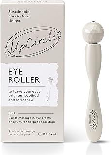 UpCircle Eye + Face Roller 1pc – Metal + Plastic-Free – For Dark Circles + Puffy Eyes – With Cooling Effect to Boost Circulation For Healthy Glow – Sustainable + Reusable
