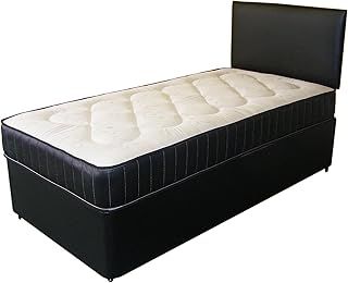Just Beds Leather Deep Quilt Divan Bed Including Deep Quilt Mattress And Headboard (Available in 2'6 Small Single - 3'0 Single - 3'6 Large Single - 4'0 Small Double - 4'6 Double) (3'0x6'3 Single)