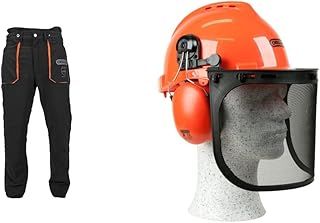 Oregon Yukon Chainsaw Protective Trousers, Protection Type A Class 1, Size M Yukon Chainsaw Safety Helmet with Protective Ear Muff and Mesh Visor (562412), Black