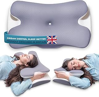 Comfortpad Memory foam sleeping neck pillow cushion, ideal for back and side sleepers, supportive pillow, double sided, British Company