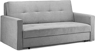 Honeypot Sofabed - Viva 2 Seater Sofa Bed with Storage - Grey Fabric Couch with Pull Out Double Sofabed | Setup Included | Made in EU | Built to Last (2 Seater, Grey)