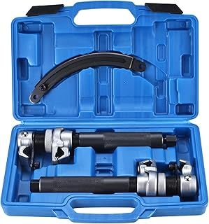 FreeTec Coil Spring Compressor Tool Set with Brace Heavy Duty Macpherson Strut Spring Compressor with Safety Bracket for Cars Vans Suspension Shock Absorber