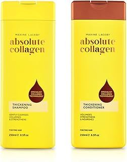 Absolute Collagen Thickening Shampoo & Conditioner Set, Hair Thickening Products for Women with Thin & Fine Hair, Nourishing & Strengthening Collagen Formula, 500ml