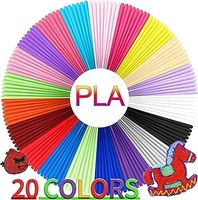 3D Pen Filament Refills, 20 Colors 1.75mm PLA Threads, Each Color 5 Metres,Total 100 Metres with 2 Finger Caps, Compatible with SCRIB3D MYNT3D 3D Pen (3D Pen Not Included)