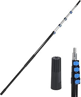 Multi-Purpose 24ft Extension Pole, Durable Aluminum Telescopic Pole for High Ceilings Window Cleaning, Lightweight Paint Roller/Gutter Cleaning/Duster Pole （Pole Only）