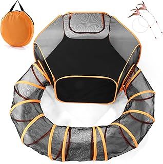 Odoland Foldable Pet Playpen - Outdoor & Indoor Tunnel for Small Animals - Cat, Dog, Hamster, Guinea Pig, Rabbit