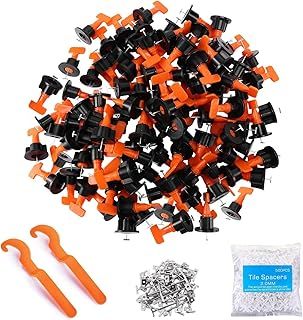 Tile Leveling System 100pcs Tile Leveler Spacers with 2 Special Wrench, 500pcs 1/12" Tile Spacers. Tile Installation Tool Kit for Building Walls & Floors