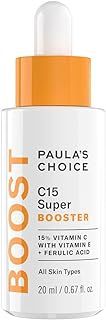 Paula’s Choice C15 Super BOOSTER - Vitamin C Brightening Serum for Face - Anti Aging & Fades Brown Spots - with Vitamin E & Ferulic Acid - All Skin Types - 20 ml