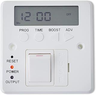 Digital Timer Switch Fused Spur Wall Controller For Electric Towel Rail Radiators Timeswitch