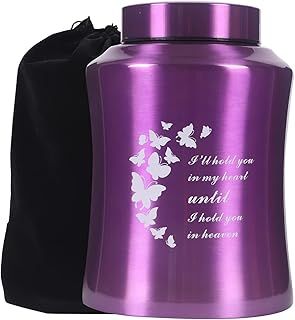 Urn for human ashes Adult,Cremation Urns for Ashes Male Female,Medium urn for human ashes for Dad Mom,Funeral urn Burial urn (160 cubic inches, Butterfly)
