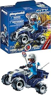 Playmobil City Action 71092 Police Quad with Pullback Motor, Toy for Children Ages 4+