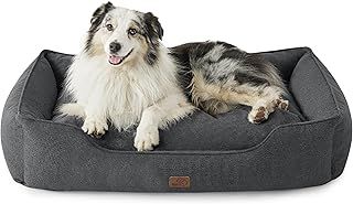 Bedsure Dog Bed Extra Large - Washable Dog Beds and Couch with Removable Flannel Zipper Cover, XL Waterproof Human Dog Bed for Adults, 106x76x25cm