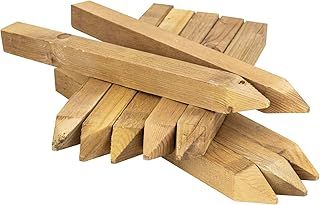 Woodside 12” (300mm) Square Wooden Fencing Stakes, Pressure Treated Site Pegs, Garden Fence Posts (pack of 20)