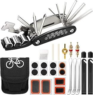 Bike Tool Kit, 16 in 1 Multifunction Tool, Puncture Repair Kit Bicycle Fix Tool Kit Bike Puncture Repair Kit Bike Repair Kit Bike Multi Tool for Road Bikes & Mountain Bikes