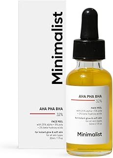 Minimalist 32% AHA PHA BHA Peeling Solution for Glowing Skin, Smooth Texture & Pore Cleansing | Weekend Facial Exfoliant or Peel |30 ml (Pack of 1)