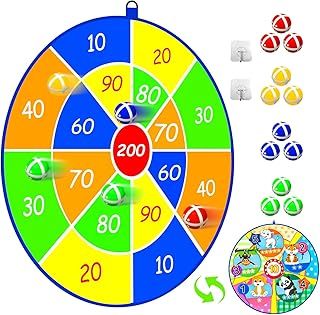 25.5in Large kids Dart Board with 12 Sticky Balls, Kids Ball Games, Indoor Game/Outdoor Game/Garden Game/Board Game/Fun PartyGame Toys, for 3+ Year Old Boys Girls(65cm)