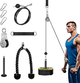 Cable Pulley System Home Gym, Lat Pull Down Pulley System Cable Machine Attachments for LAT Pull Down, Arm Back Shoulder Workout