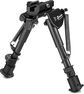 Zeadio Carbon Fiber Bipod with Quick Release Picatinny/Weaver Mount (6 to 9 Inches)