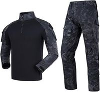 YUSHOW Men's Tactical Suit Combat Shirt and Pants Set Long Sleeve Rip-stop Uniforms 1/4 Zip Tactical Clothing Military Paintball BDU Hunting Shooting Camouflage Gear