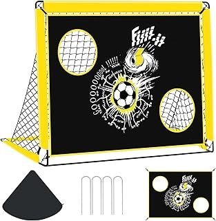 Football Goal for Kids, 2 In 1 Pop up Football Net Goal Post for the Garden, 4 Ground Nails and Carry Bag, Kids Football Training Equipement