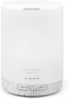 ASAKUKI 300ml Essential Oil Diffuser, Ultrasonic Aromatherapy Scented Humidifier for Bedroom,Baby Room,Spa with 7 LED Color Lights and Auto Shut-Off, BPA-Free (White Oak Grain)