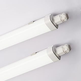 LED Batten Light 4FT, Waterproof Integrated Tube Light 1.2m [Pack of 2] with Built-in Connector 30W 3420lm IP65 6500K Cold White