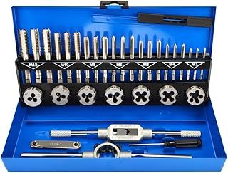 LncBoc 32 Pieces Tap and Die Set, Home Improvement Tool Kit for Creating and Repairing Thread, Tap Wrench Alloy Steel for Internal and External Thread Tapping Cutting Set