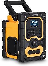 16W Jobsite DAB/DAB+ FM Radio | Rugged Design | Bluetooth | Rechargeable Battery | Worksite Builders Radio | AUX Input | USB Phone Charging | Includes Mains Adaptor