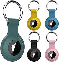 [5-Pack] AirTag Holder - Silicone Case for AirTag Keyring for Keys, Bags, Luggage, Pet Collars - Anti-Lost and Scratch-Resistant Design for Apple Air Tags 2021