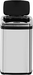 HOMCOM 30L Automatic Kitchen Bin with Lid, Stainless Steel Sensor Bin with Infrared Motion Sensor for Home Office, Bathroom, Living Room, Silver