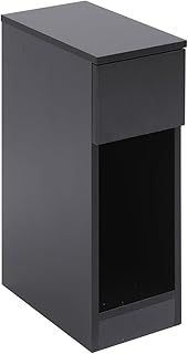 PCGAGA Slim Bedside Table with Drawer 20cm Width Narrow Bedside Table Small Nightstand for Bedroom (Black)