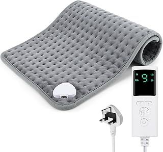 XPJBKC Electric Heat Pad, Heating Pad with 9 Temperature Levels, 4 Time Settings Heated Pad Electric Auto Shut Off, 30x60cm Electric Blanket Heat Pads for Back, Neck and Shoulder Pain Relief Keep Warm