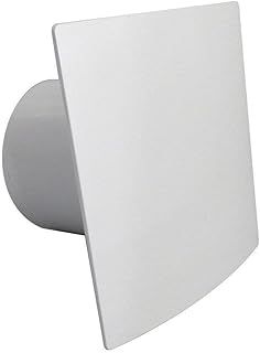 AirTech-UK Bathroom Extractor Fan Escudo Style White Front with Time and Humidistat