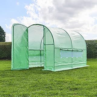 FeelGoodUK Pro Polytunnel 3m x 2m Metal Opening Door Greenhouse Pollytunnel Poly Polly Tunnel Fully Galvanised Anti Rust Steel Frame Superior Frame