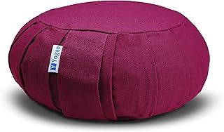 Yogan Yoga Cushion/Meditation Cushion | Natural Buckwheat Hulls Filling | Outer Cover (Could be Removed and Washed) - Made of 100% Organic Cotton