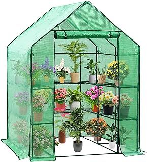 D4P Display4top Greenhouse Portable Outdoor Small Green Houses with PE Cover,143 x 143 x 195 cm