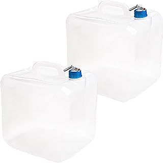 Cedilis 2 Pack 20L Collapsible Water Container with Spigot, Food Safe Water Storage Jug, BPA-Free Camping Water Storage Jug Canteen for Outdoor Hiking & Emergency, Portable, Foldable