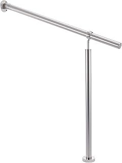 CO-Z Stainless Steel Handrail, 100x90 cm Interior Exterior Handrail for 2-3 Steps, Hand Support Railing for The Elderly & Others, Outdoor Indoor Bannister Rail with Wall Fittings and Metal Plugs