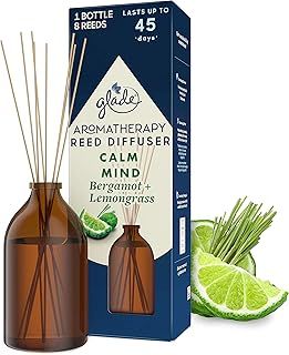 Glade Aromatherapy Reed Diffuser, Home Decor Essential Oils Diffuser Soothing Fragrance, Calm Mind with Italian Bergamot & Guatemalan Lemongrass, 80 ml