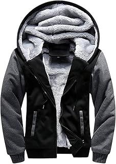 AOTORR Men's Hoodies Full Zip Fleece Jacket Coat Winter Warm Oversized Zip Up Hooded Top with Pockets