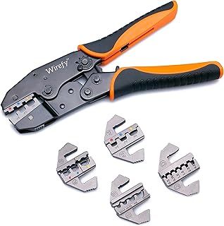 Wirefy Crimping Tool Set 5 PCS - Ratcheting Wire Crimper - for Heat Shrink, Nylon, Non-Insulated Connectors, Ferrule Terminals